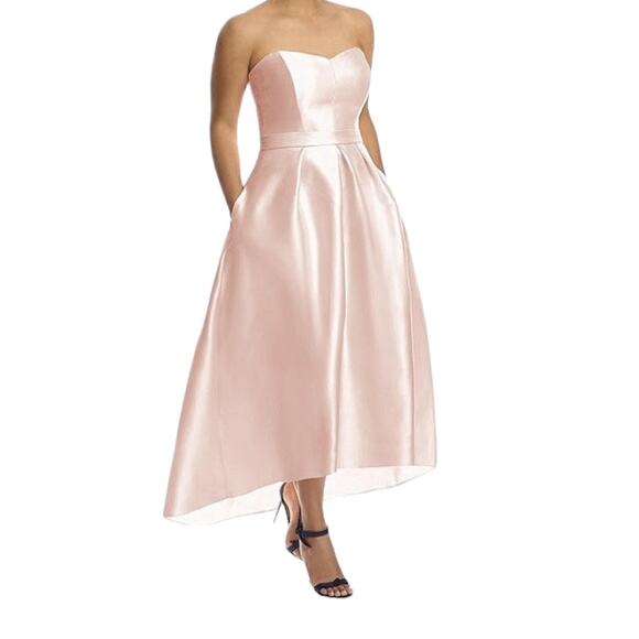 Alfred Sung dress D699 Strapless high low ballgown blush size 10 - Picture 1 of 6
